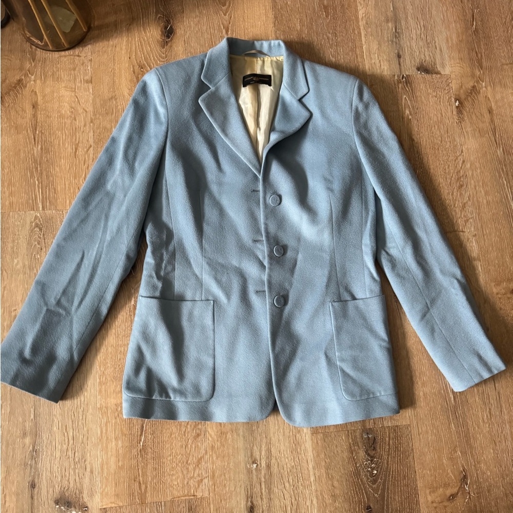 Luciano‎ Barbera Light Blue Wool Women's Blazer Size 40